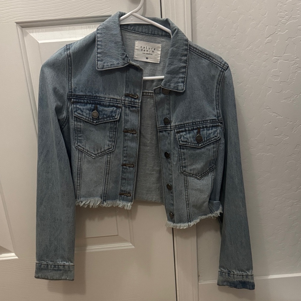 Nature Denim Light Blue Cropped Jean Jacket